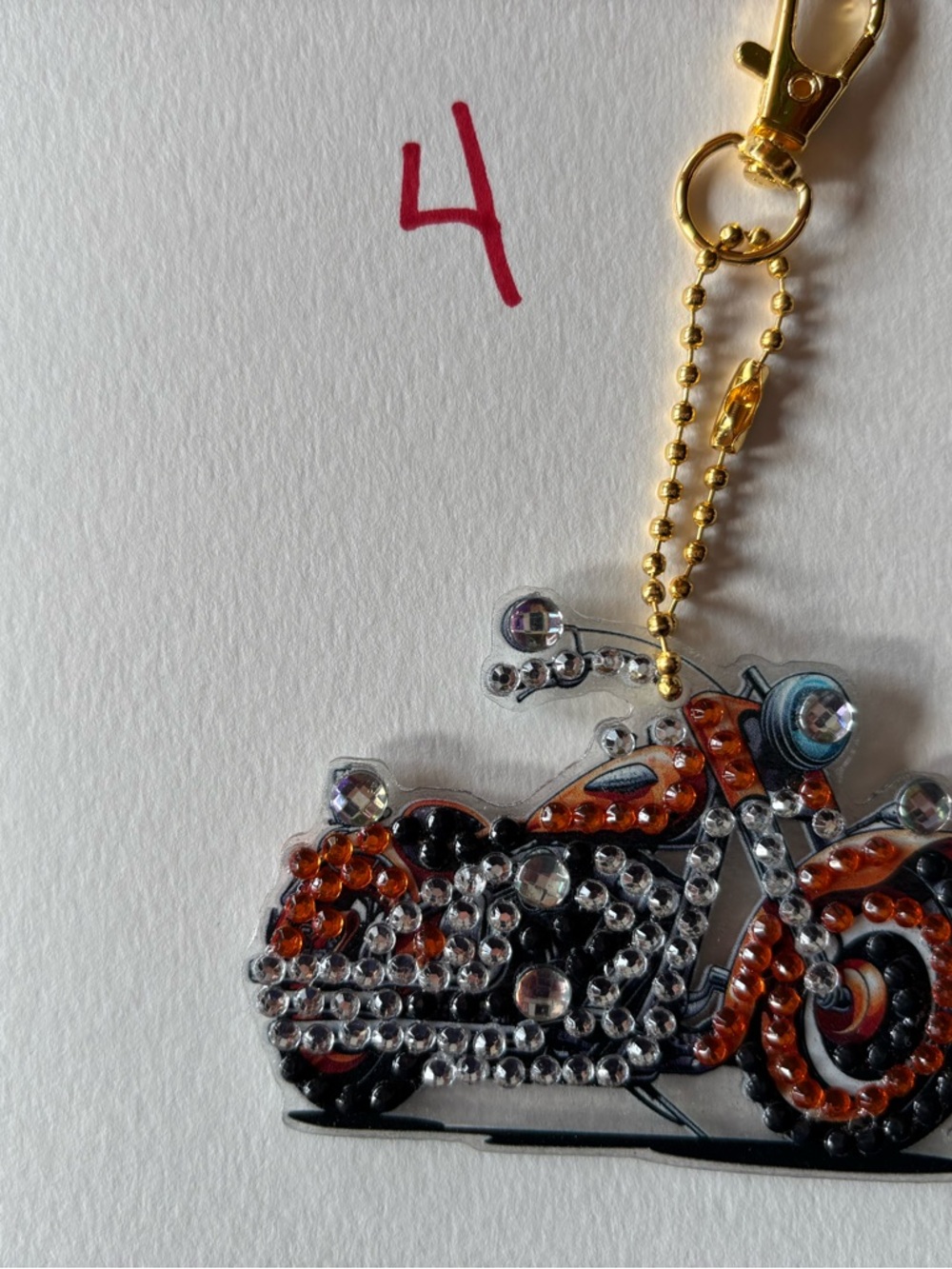 Rhinestone motorcycle keychains